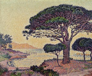カルービエでの傘の松、1898年 作： Paul Signac